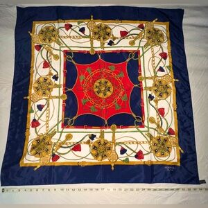 Vintage Authentic, HERMES Paris, multi-colored, ladies 100% Silk SCARF